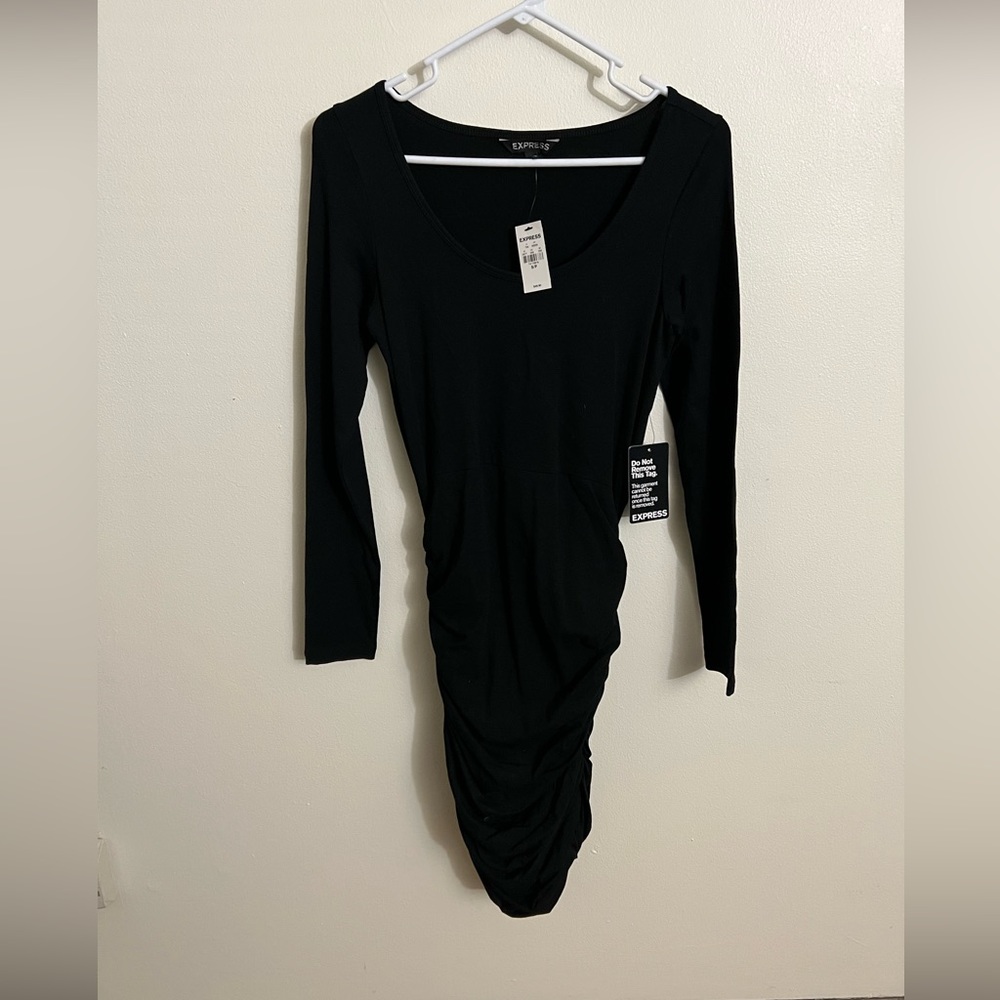 NWT - Express - Black Long Sleeve Dress - Women's Small
